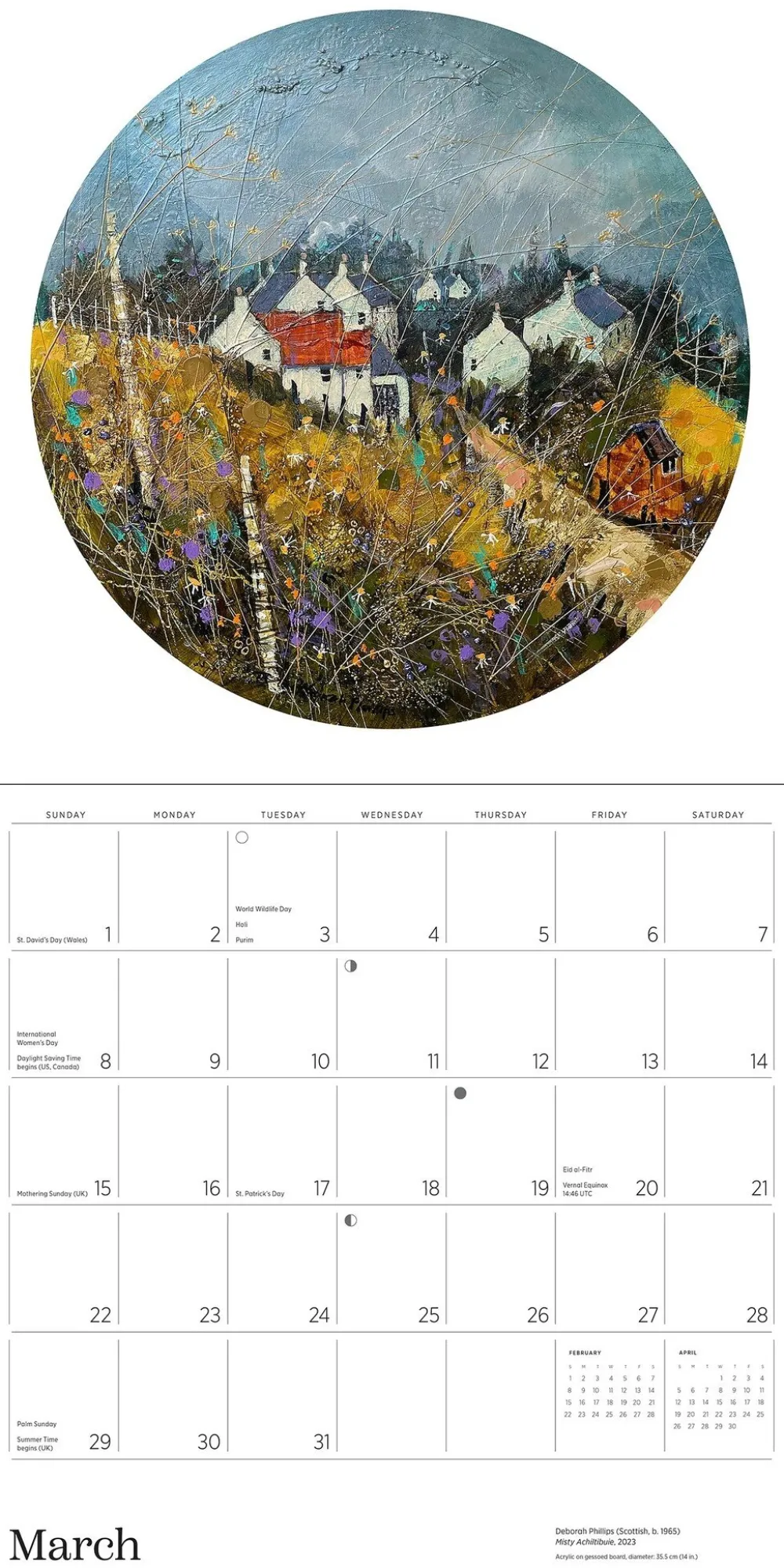 Pomegranate Scotland: The Art of Deborah Phillips 2026 Wall Calendar- Calendars
