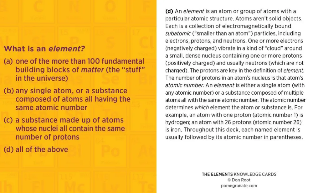 Pomegranate The Elements: A Quiz Deck on the Periodic Table Knowledge Cards- Games & Puzzles