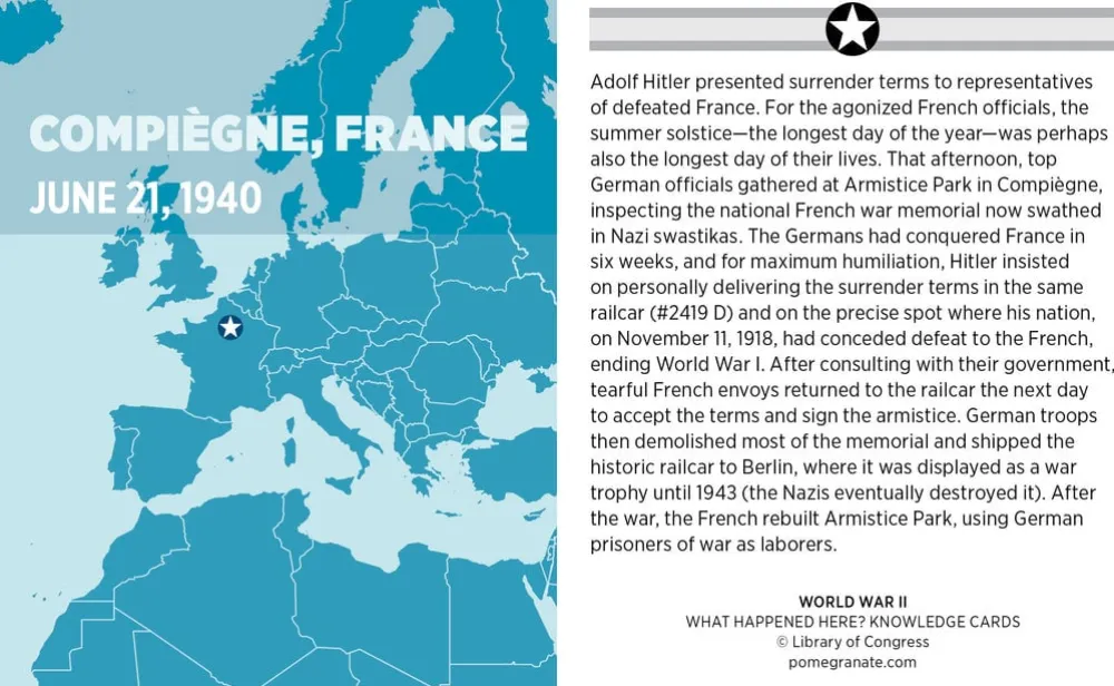 Pomegranate What Happened Here? World War II Knowledge Cards- Games & Puzzles