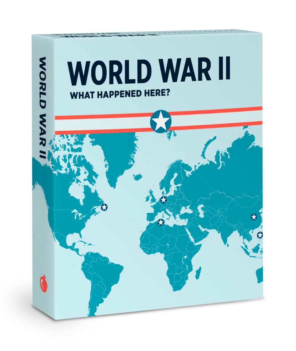 Pomegranate What Happened Here? World War II Knowledge Cards- Games & Puzzles