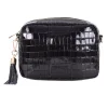 Pom Pom London Black Patent Croc City Bag- Pom Pom London