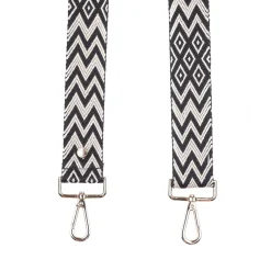 Pom Pom London Black & Stone Zig Zag Strap- Pom Pom London