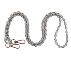 Pom Pom London Mint Green Weave Gold Chain Strap- Pom Pom London