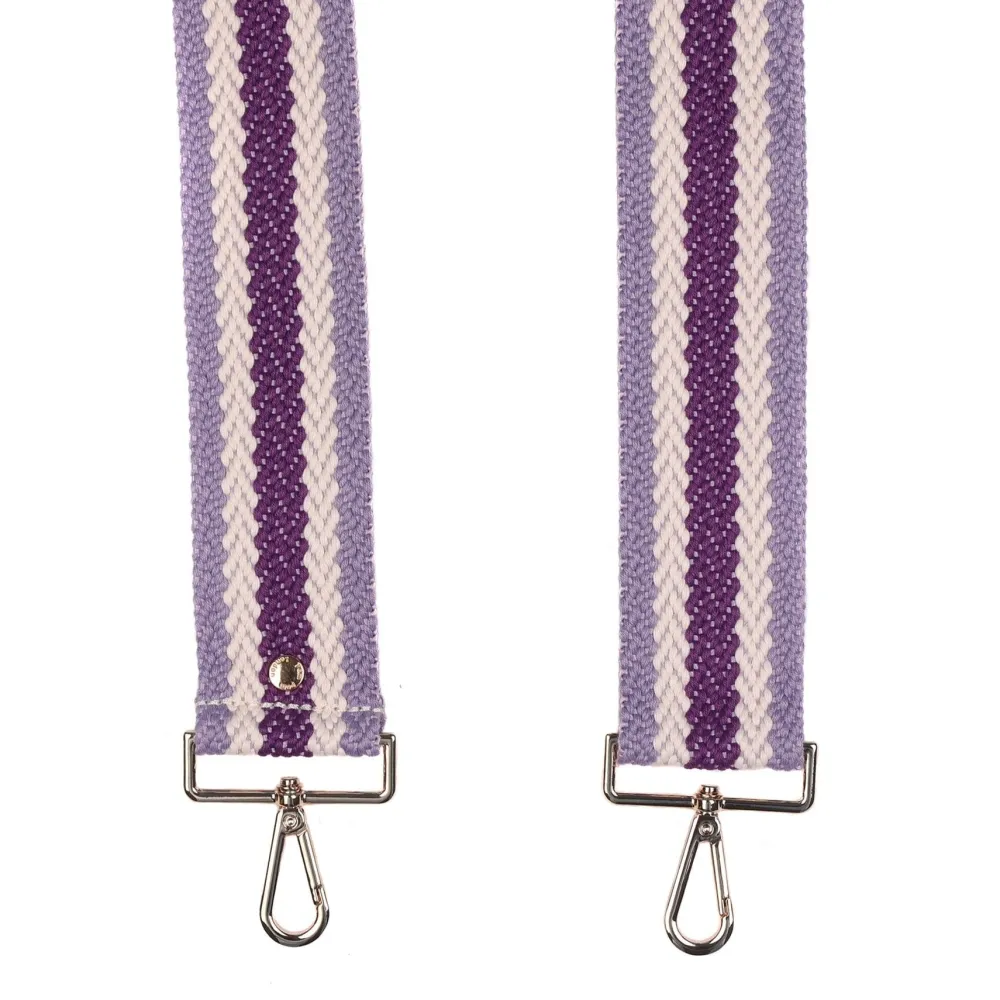 Pom Pom London Purple Woven Stripe Strap- Pom Pom London