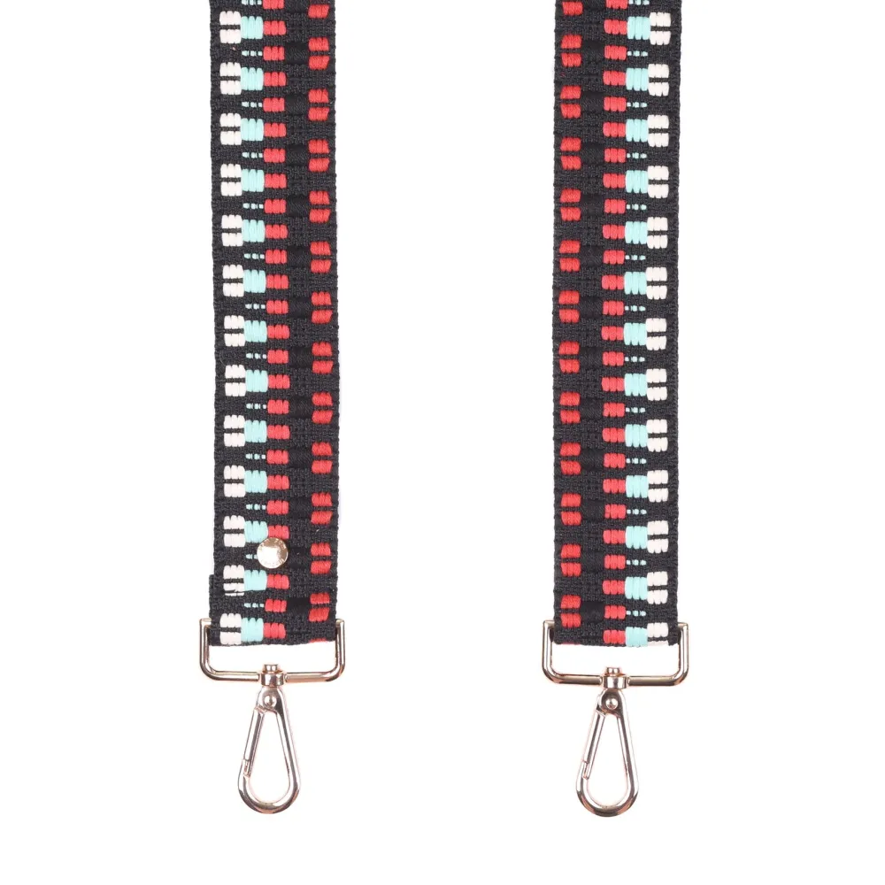 Pom Pom London Red & Black Twill Strap- Pom Pom London