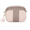 Pom Pom London Stone Leather & Faux Fleece Original Bag- Pom Pom London