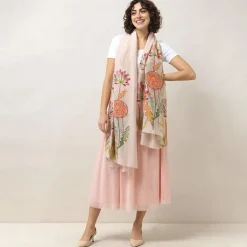 Pop Flowers Pink Scarf- Scarves & Wraps
