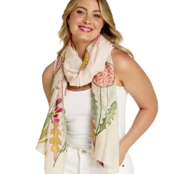 Pop Flowers Pink Scarf- Scarves & Wraps