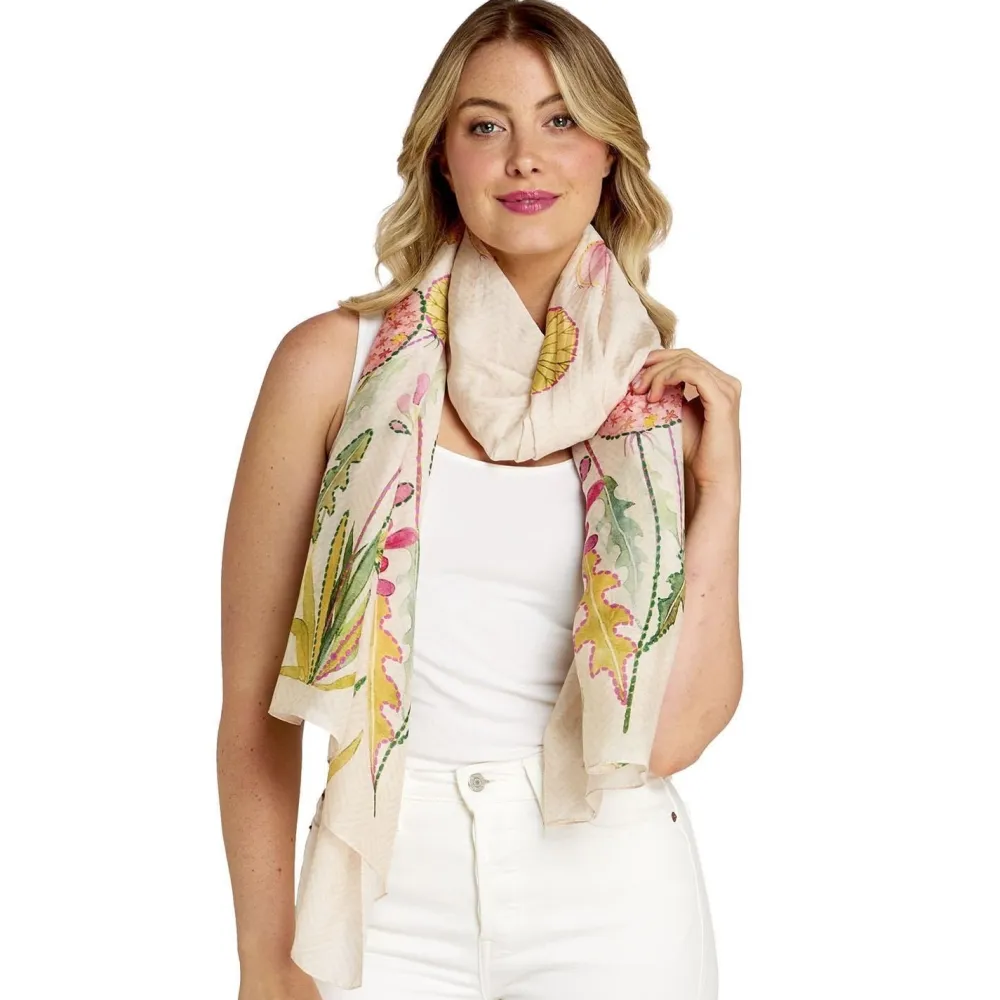 Pop Flowers Pink Scarf- Scarves & Wraps