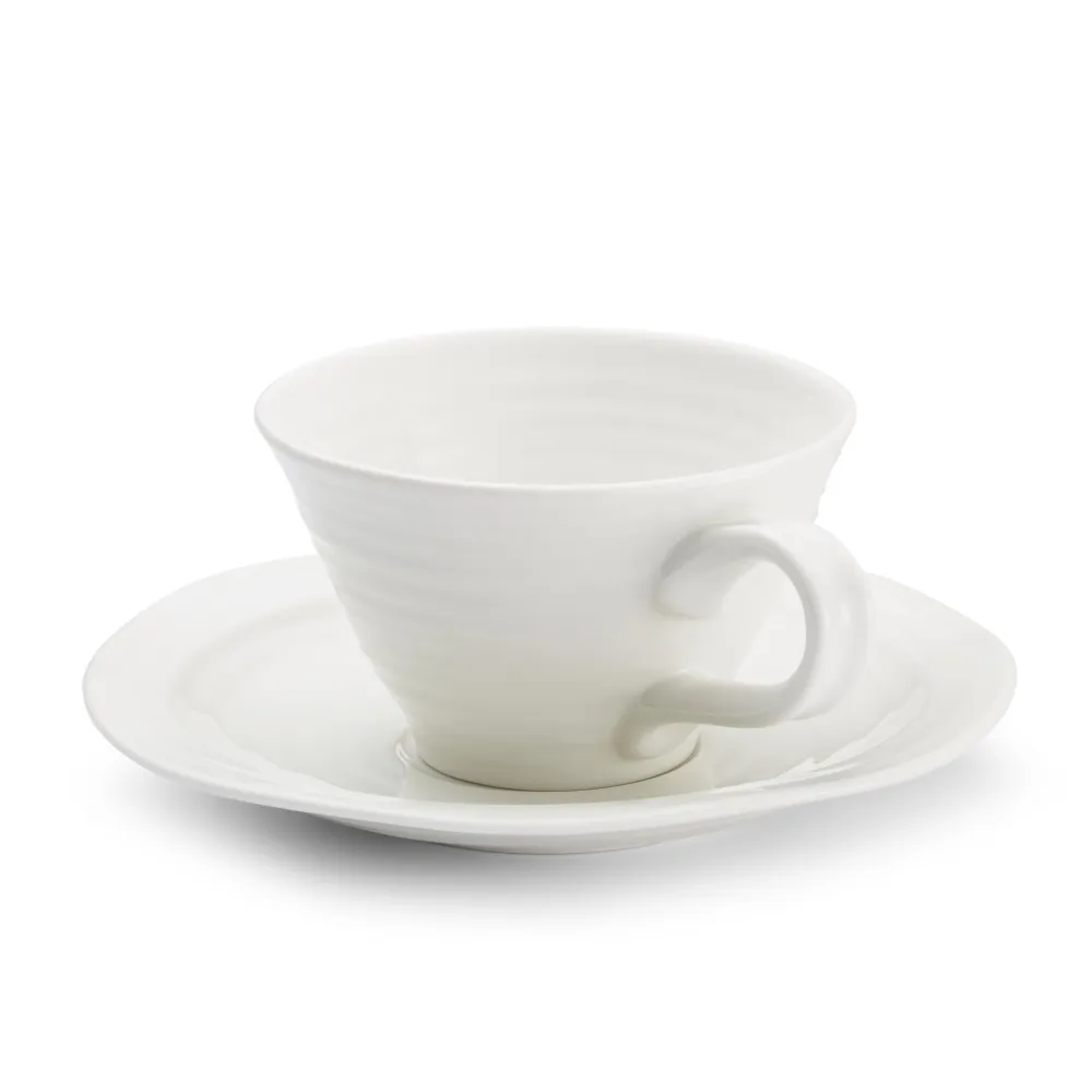 Portmeirion Sophie Conran White Teacup & Saucer- Teacups & Saucers