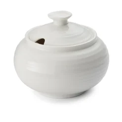 Portmeirion Sophie Conran White Covered Sugar Bowl- Creamers & Sugar Bowls