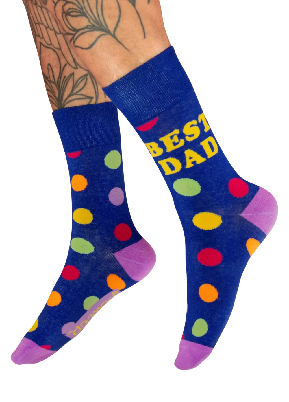 Powder UK Best Dad Polka Dot Navy Blue Socks- Socks