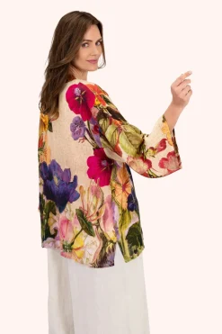 Powder UK Cream Posy Mid-Length Kimono- Robes, Nightgowns & Dresses