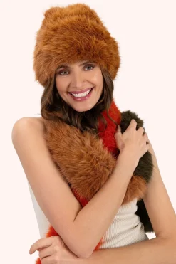 Powder UK Elsa 3-tone Scarf (Tangerine, Mocca, Olive)- Scarves & Wraps