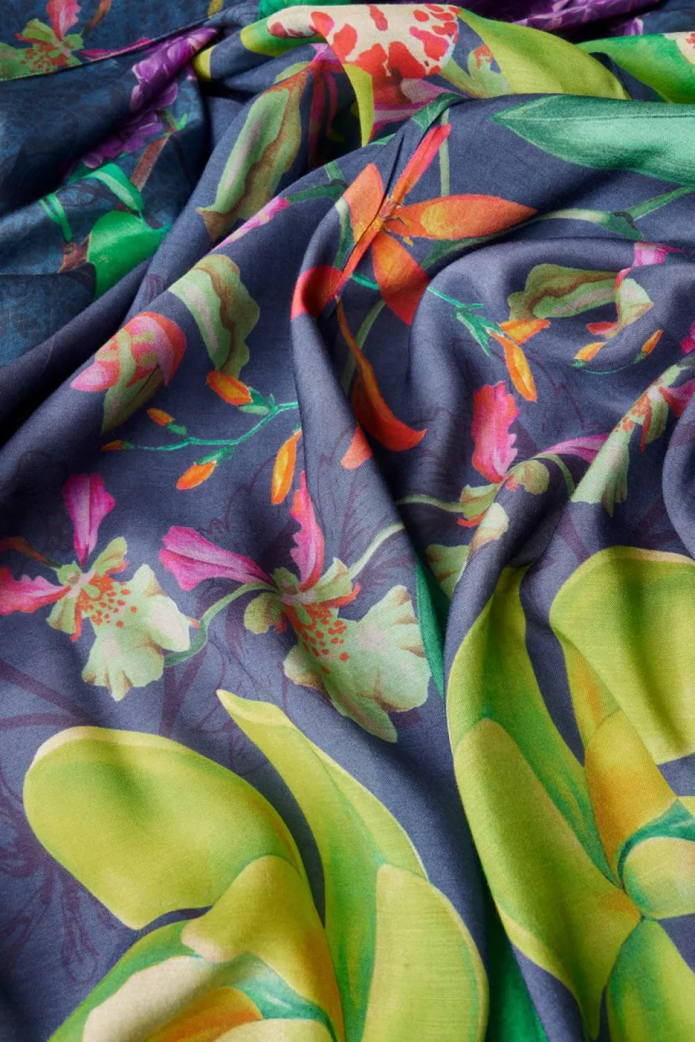 Powder UK Floral Evening Kimono Gown (Ink)- Robes, Nightgowns & Dresses