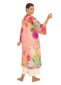 Powder UK Floral Study Petal Pink Kimono Gown- Robes, Nightgowns & Dresses