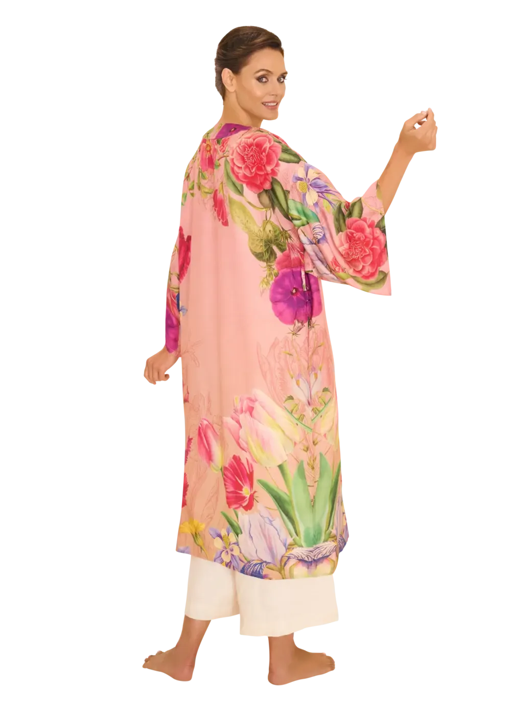 Powder UK Floral Study Petal Pink Kimono Gown- Robes, Nightgowns & Dresses