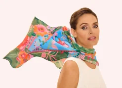 Powder UK Folky Floral Cornflower Blue Scarf- Scarves & Wraps