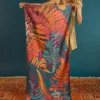 Powder UK Luxurious Teal Forest Foliage Scarf- Scarves & Wraps