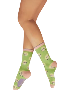Powder UK Marshmallow Sheep Mint Green Ankle Sock- Socks