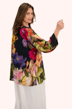 Powder UK Midnight Posy Mid-Length Kimono- Robes, Nightgowns & Dresses