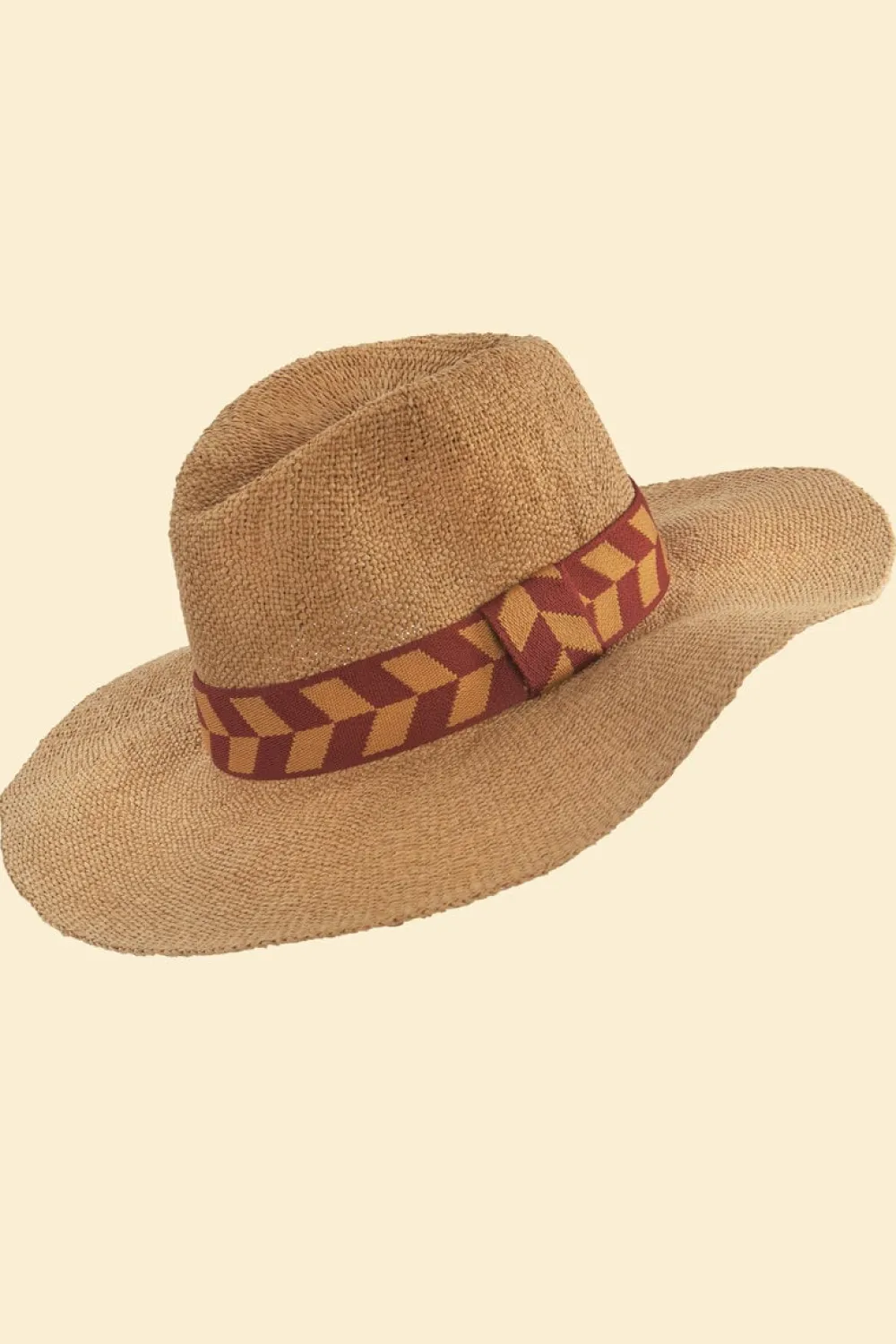 Powder UK Natasha Hat Chevron Band (Teracotta)- Hats