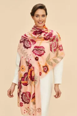 Powder UK Printed Floral Symmetry Scarf (Pink)- Scarves & Wraps