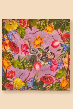 Powder UK Silk Whimsical Woodland Scarf (Lilac)- Scarves & Wraps