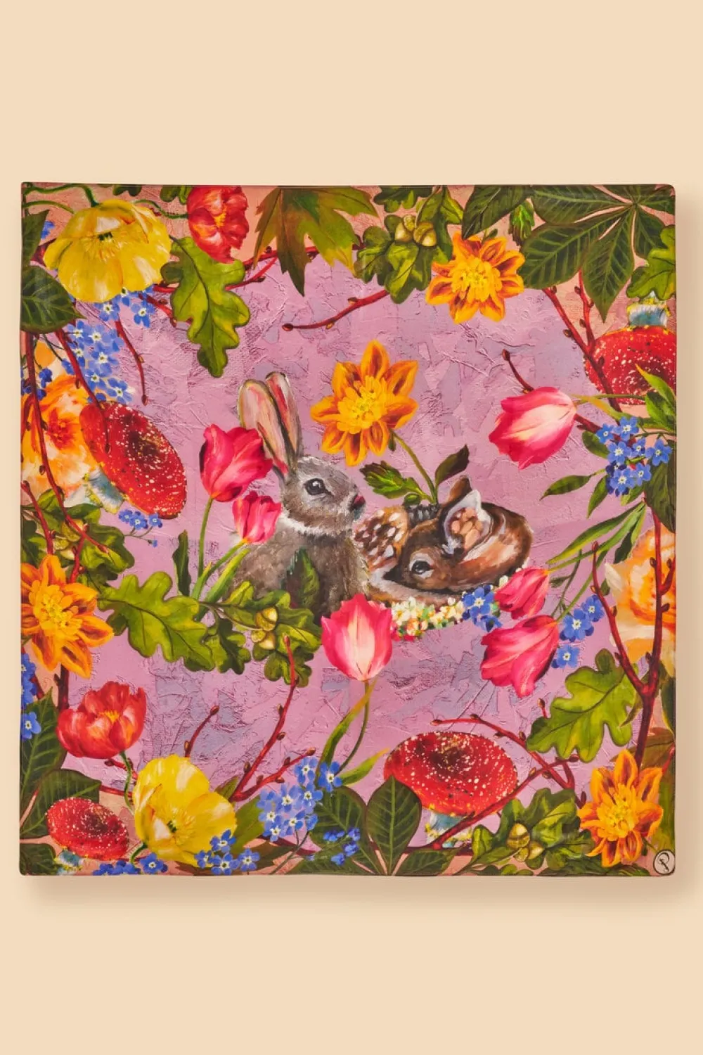 Powder UK Silk Whimsical Woodland Scarf (Lilac)- Scarves & Wraps