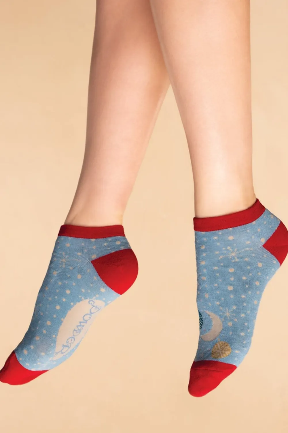 Powder UK Winters Night Women's Trainer Socks (Pale Blue)- Socks