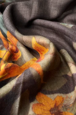 Powder UK Wool Wraparound Botany Bliss (Charcoal)- Scarves & Wraps