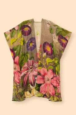 Powder UK Wool Wraparound Oversized Botanicals (Slate)- Scarves & Wraps