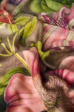 Powder UK Wool Wraparound Oversized Botanicals (Slate)- Scarves & Wraps