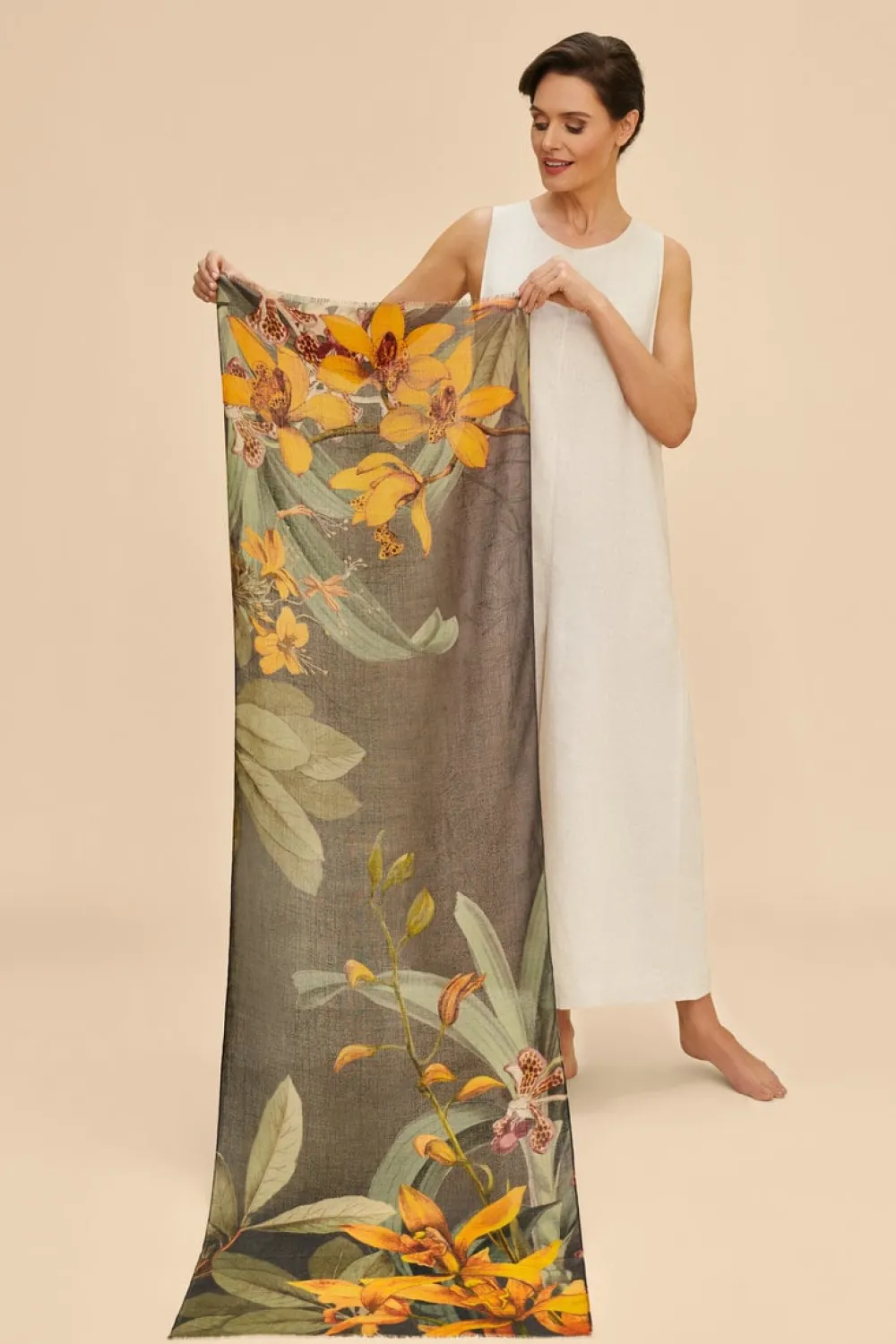 Powder UK Wool Wrap Botany Bliss Scarf (Charcoal)- Scarves & Wraps