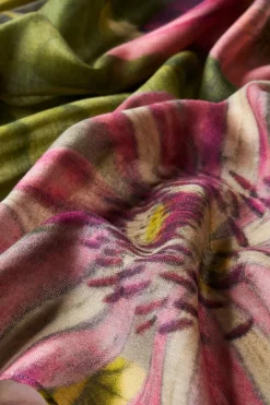 Powder UK Wool Wrap Oversized Botanicals Scarf (Slate)- Scarves & Wraps