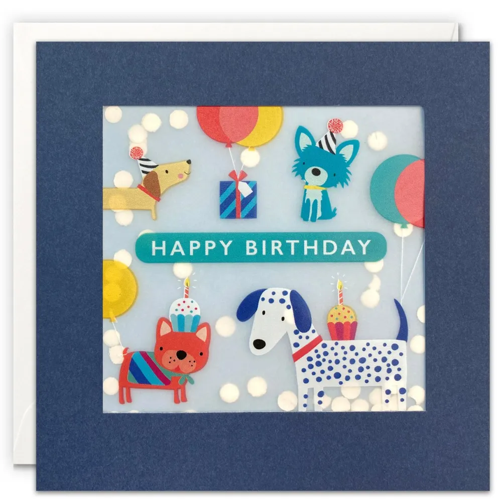 Puppy Party Birthday Card- Greeting Cards