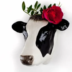 Quail Ceramics Friesian Cow Wall Vase- Vases|Wall Decor