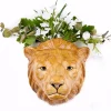 Quail Ceramics Quail Lion Wall Vase- Vases|Wall Decor