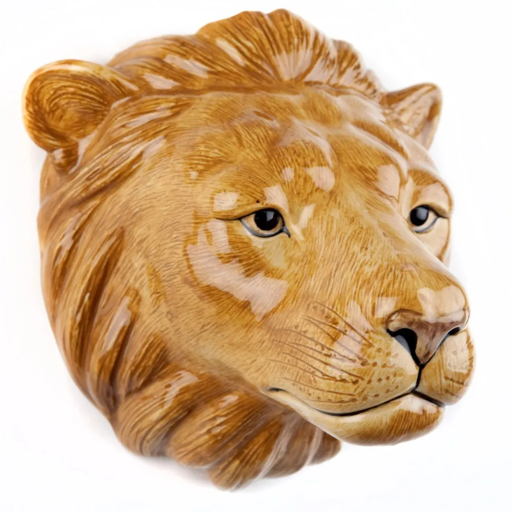 Quail Ceramics Quail Lion Wall Vase- Vases|Wall Decor