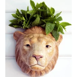 Quail Ceramics Quail Lion Wall Vase- Vases|Wall Decor