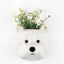 Quail Ceramics Westie Small Wall Vase- Vases|Wall Decor