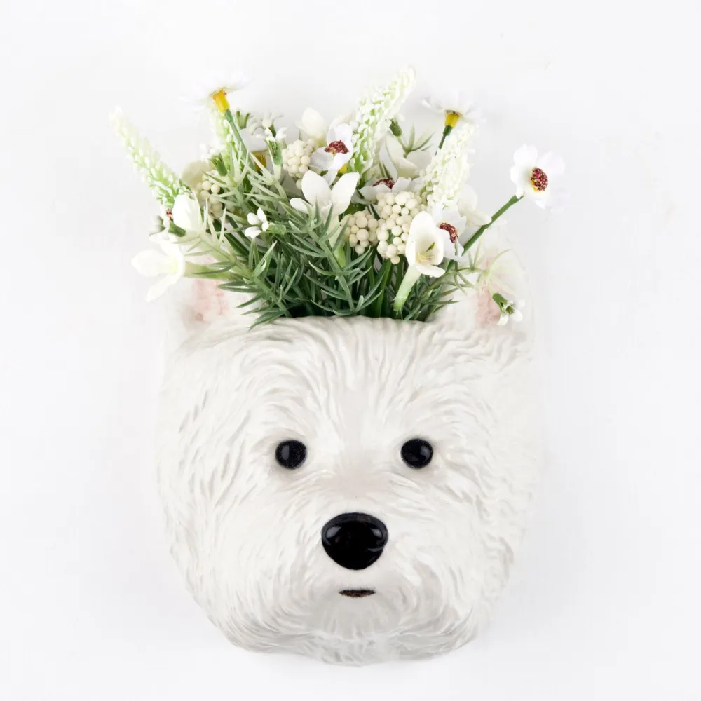 Quail Ceramics Westie Small Wall Vase- Vases|Wall Decor