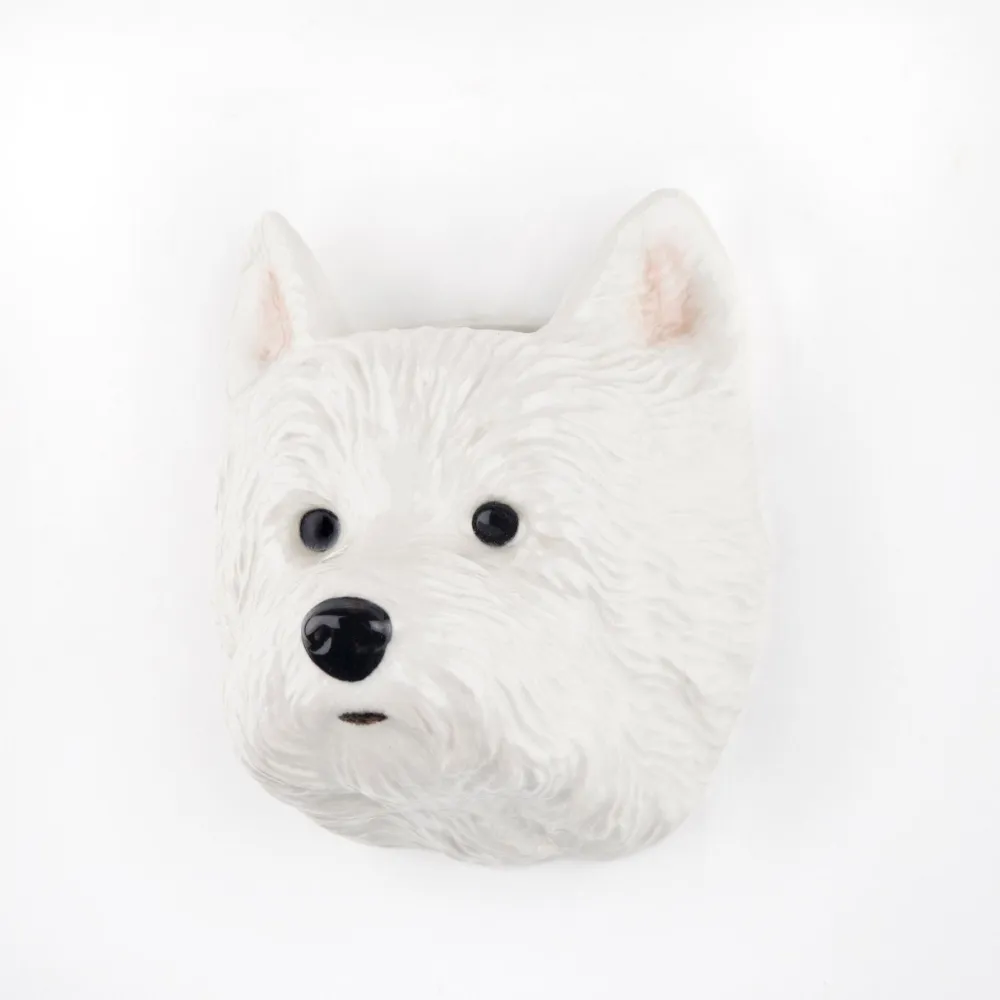 Quail Ceramics Westie Small Wall Vase- Vases|Wall Decor