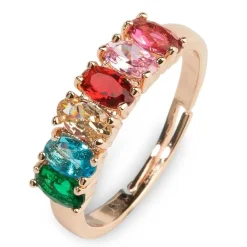Rainbow Rose Gold Ring- Rings
