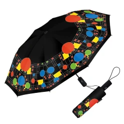 RainCaper Frank Lloyd Wright "Coonley Playhouse" Travel Umbrella- Rainwear & Umbrellas