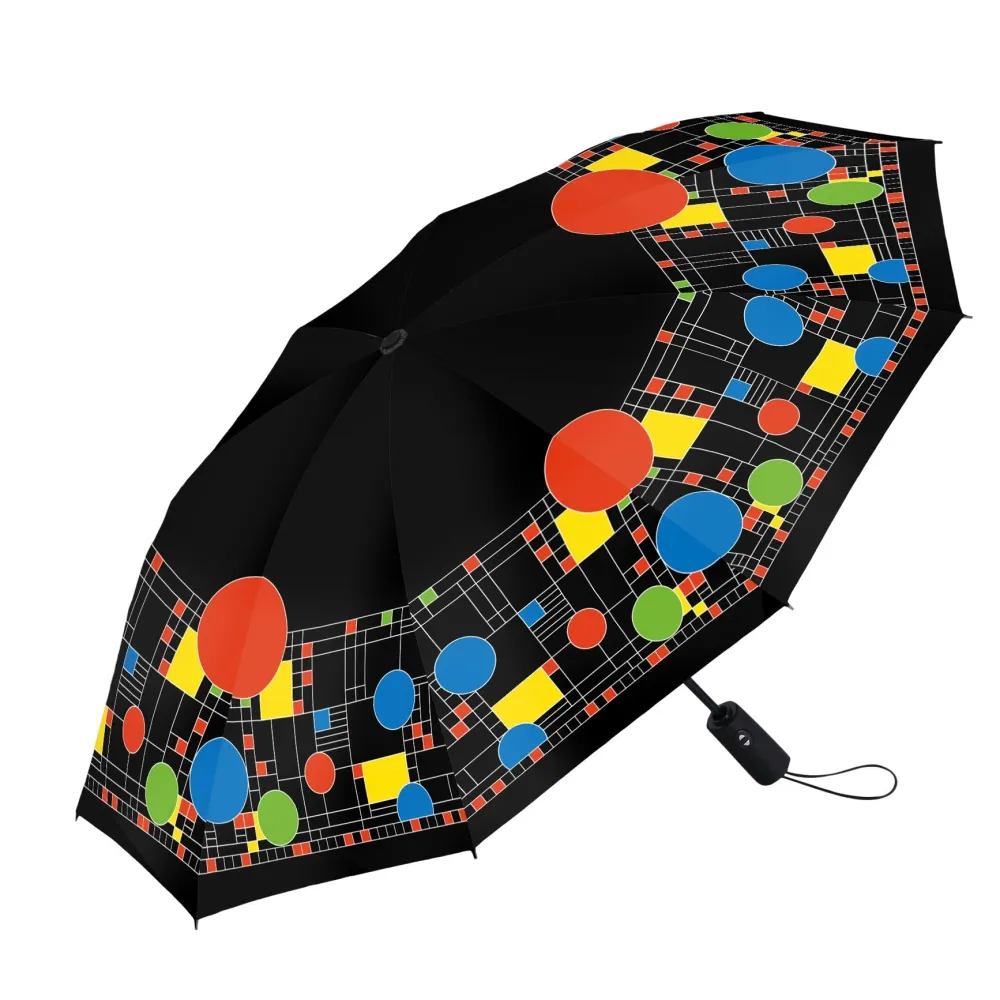 RainCaper Frank Lloyd Wright "Coonley Playhouse" Travel Umbrella- Rainwear & Umbrellas