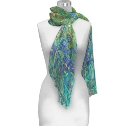 RainCaper Vincent van Gogh "Irises" Sheer Scarf- Scarves & Wraps