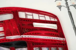 Red Double-Decker Bus Quilled Greeting Card- Greeting Cards