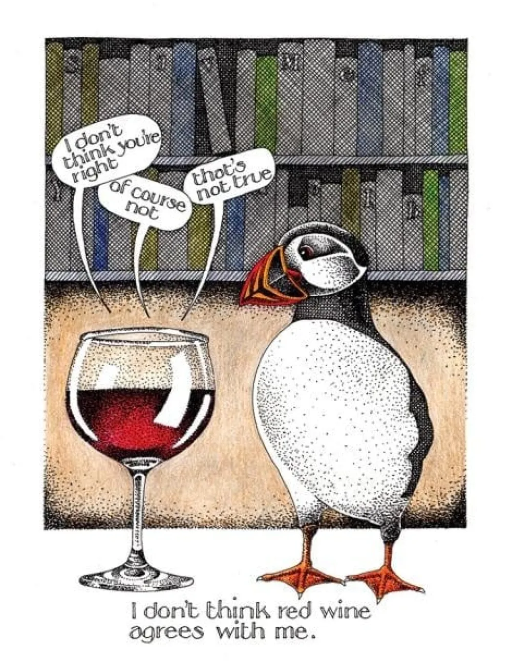 Red Wine Agrees Greeting Card- Greeting Cards