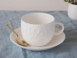 Repeat Repeat Plum Sprig Teacup & Saucer- Teacups & Saucers
